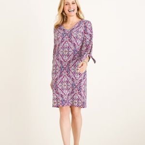 Chico’s Printed Tie-Sleeve Dress